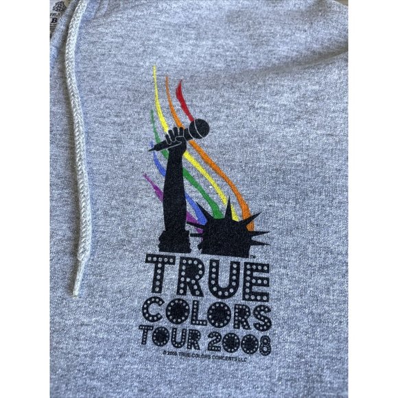 CYNDI LAUPER - TRUE COLORS 2008‎ CONCERT TOUR Sweatshirt Full Zip Medium Pride - Picture 2 of 9